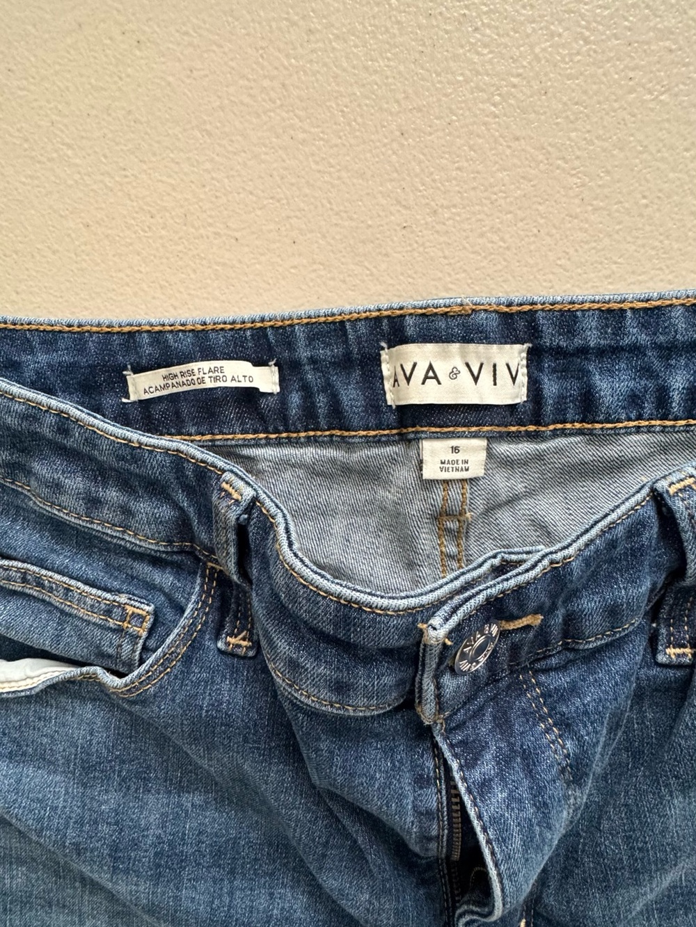 Ava & Viv Medium Blue Flare Jeans - Picture 2 of 5